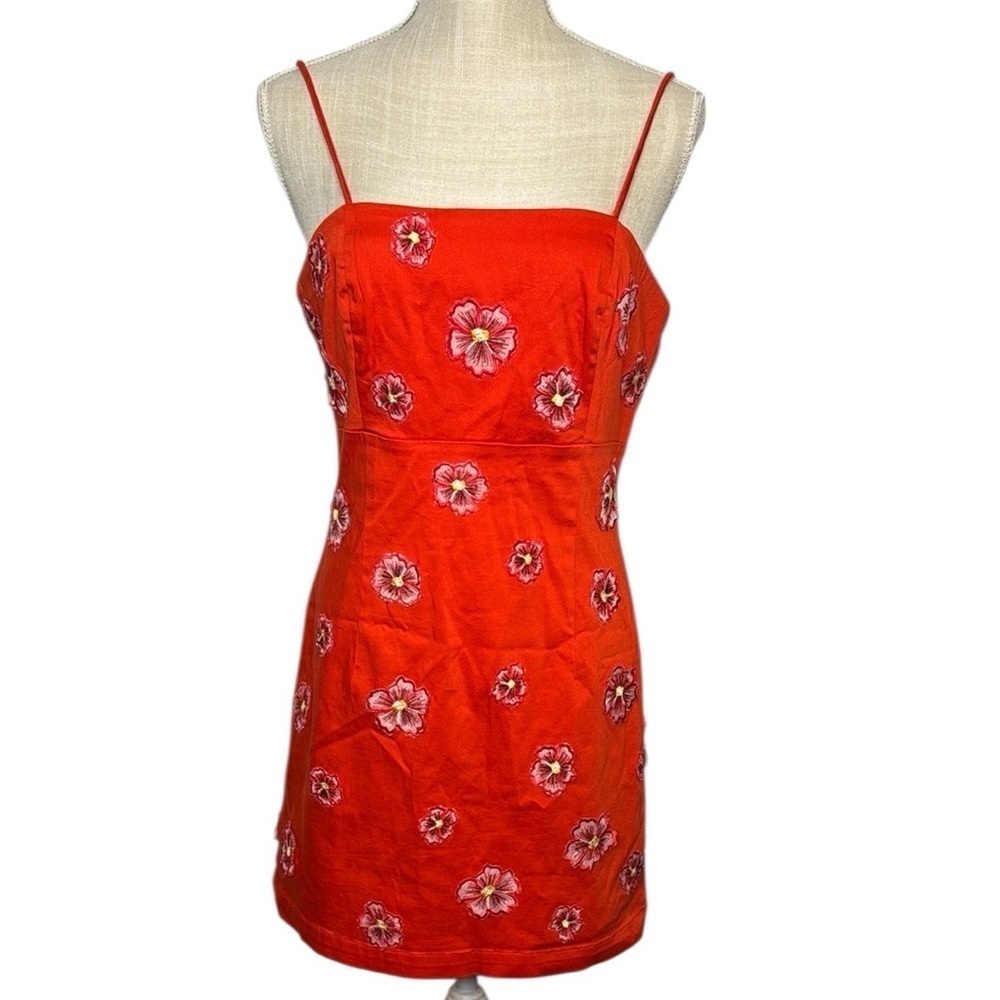 Maeve by Anthropologie Red Floral Mini Dress New size 8 - Picture 3 of 8